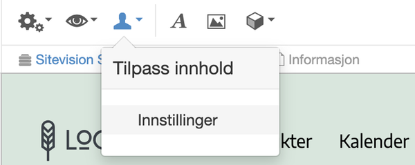 Tilpass innhold innstillinger