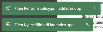 Lyckade uppladdningar