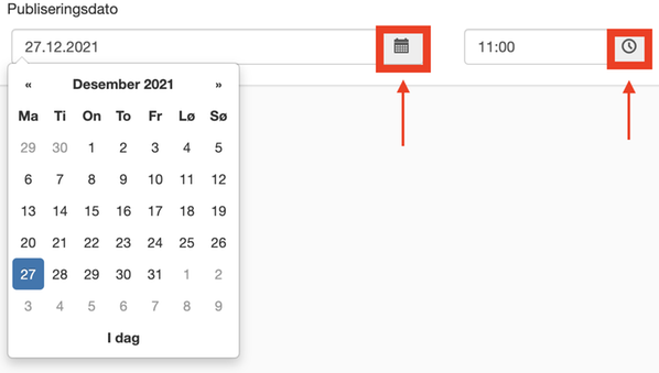 Kalender som viser dato