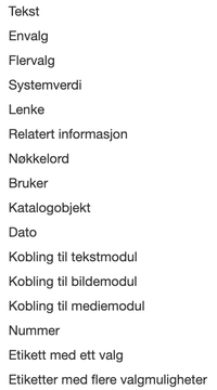 Alle metadatatyper