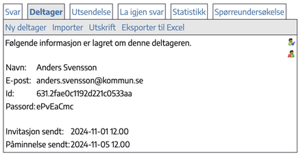 Informasjon om deltager
