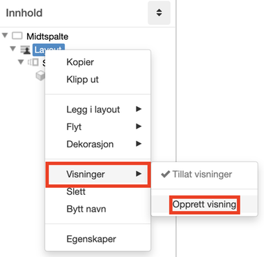 Opprett visning