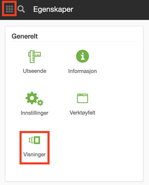 Visninger i egenskaper 