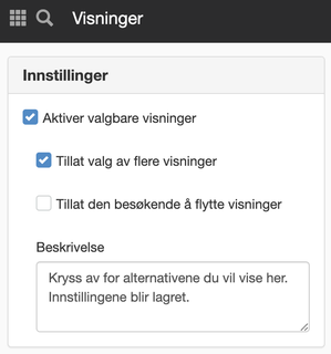 Innstillinger for visninger