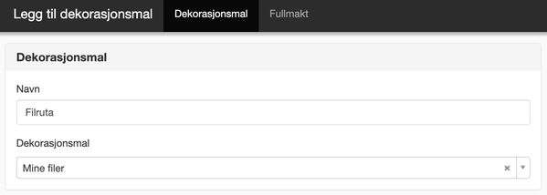Legg til dekorasjonsmal