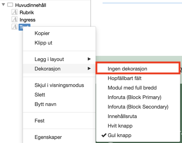 Ingen dekorasjon