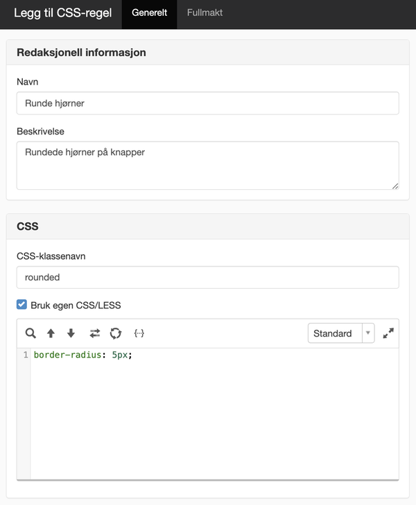 Legg til CSS-regel
