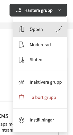 Exempel på utseende för en gruppadministratör