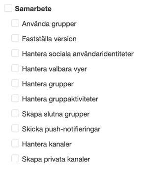 Rättigheter för kategorin samarbete