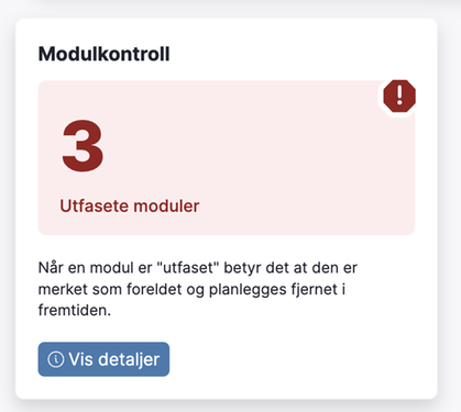 Listar utfasete moduler