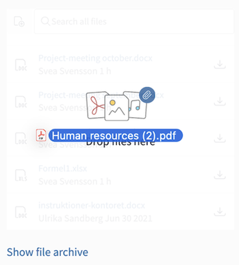 Drag and drop files