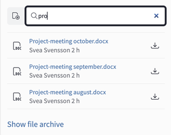 Search files