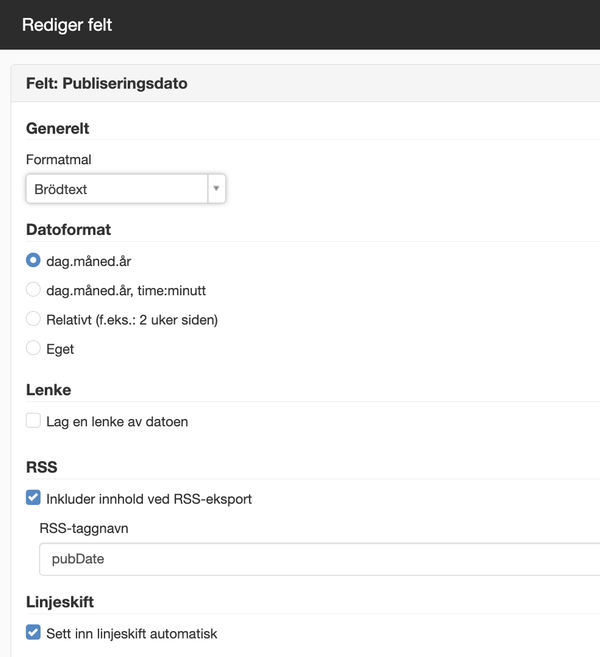 Inställningar för publiceringsdatum