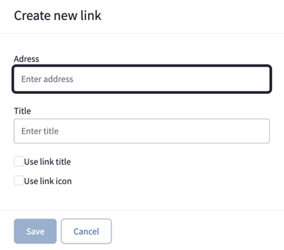 Create new link
