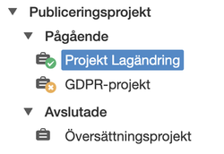 Pågående och avslutade projekt