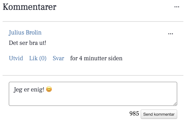 Kommentar uten profilbilde