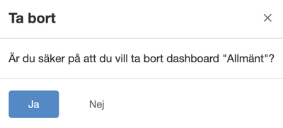 Ta bort dashboard