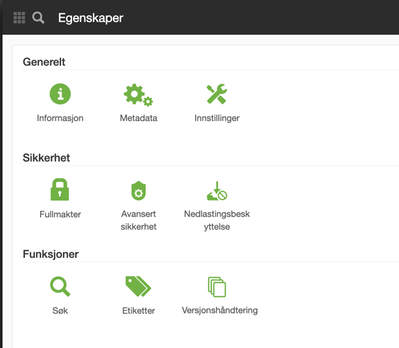 Egenskaper på fil och bildarkiv