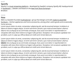 1.5em spacing between articles