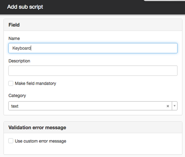 Add sub script
