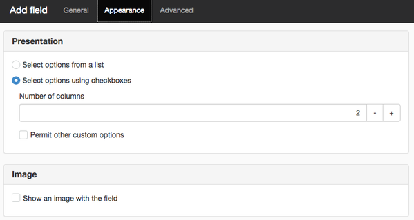 Appearance tab