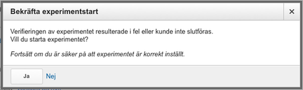 Bekräfta experimentet