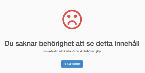 Saknar behörighet