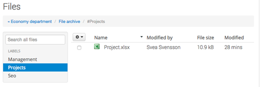 Label "Projects"