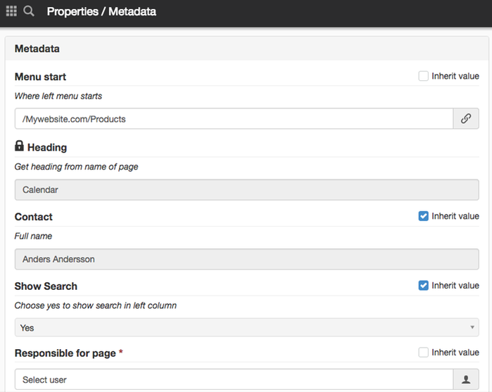 Metadata example