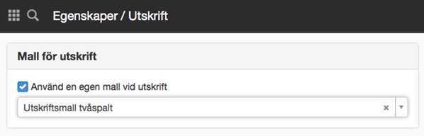 Mall för utskrift