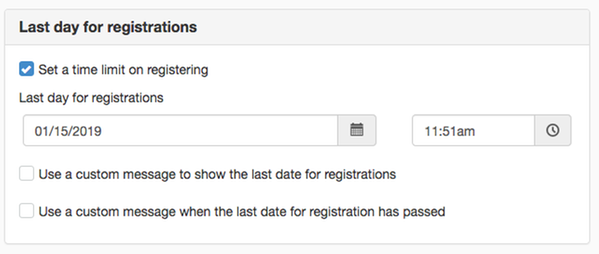 Last day for registration