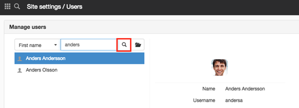 Search for users