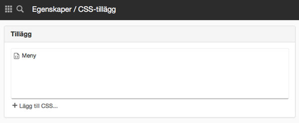 Inställning för CSS-tillägg