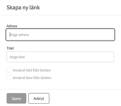 Skapa ny länk