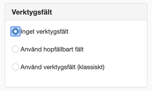 Verktygsfält
