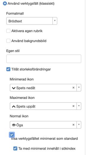 Använd verktygsfält