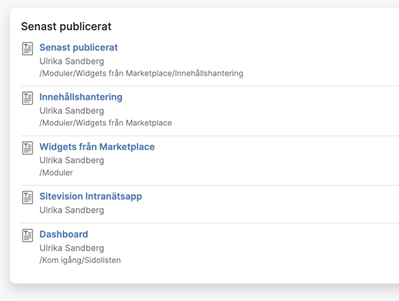 Stor storlek på listning