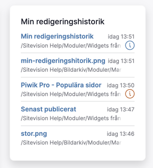 Liten redigeringshistorik