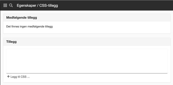 Inställning för CSS-tillägg