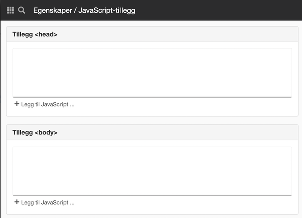 Innstillinger for JavaScript-tillegg