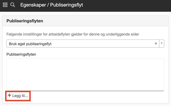 Legg til publiseringsflyt