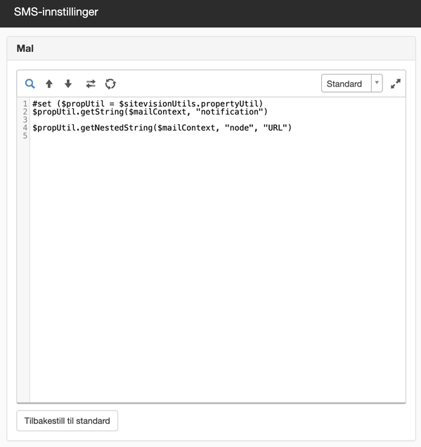 SMS-Innstillinger for abonnement