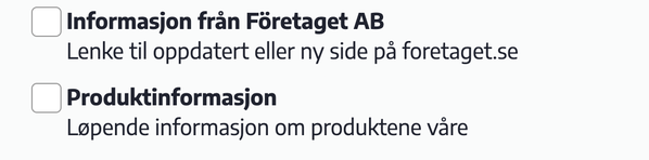 Visning for å endre eksisterende abonnementer
