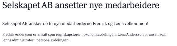 Resultatet av rask publisering